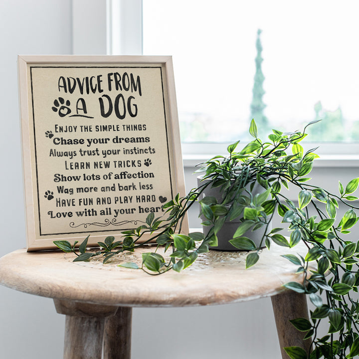 Inspirational Quotes Dog Wall Art - Dog Decor - Cute funny Rustic Wall Decor for Dogs - positive Quotes Wall Art - Family Room Decor - Dog Decorations - Dog Quotes Poster 8x10- Yellowbird Art & Design