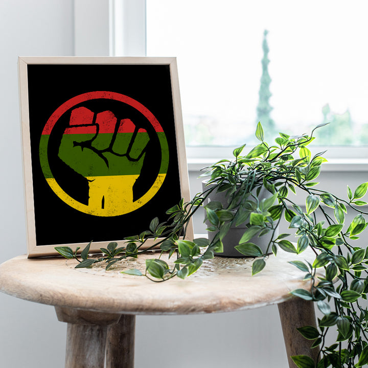 Black Art - African American Wall Art - Black Power - Black Lives Matter Sign - Afro American Flag - Civil Rights Room Decor, Home Decorations - Black Culture Gift for Men, Women, Black History Month