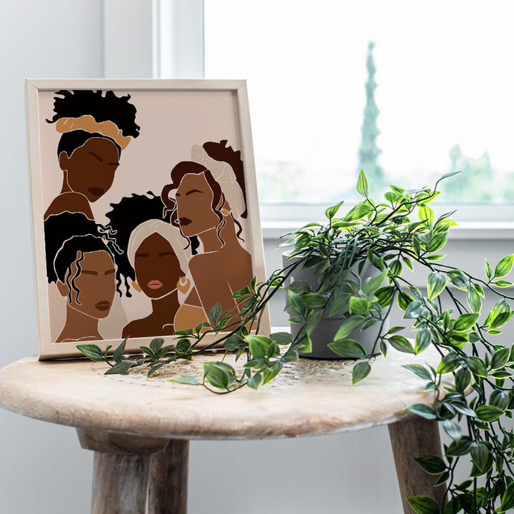 African American Women - Black Women Wall Decor - African American Wall Art - Black Women - African Wall Art - Black Wall Art - Black Culture Gifts - Latina - Hispanic - Afro Wall Art