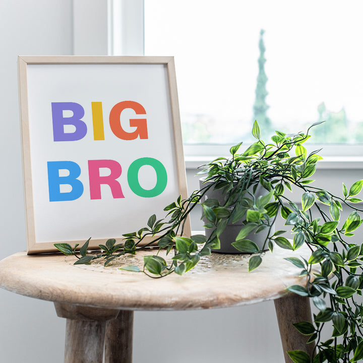 Big Bro Boys Bedroom Decor - Big Brother Gifts - Toddler Boys Room Decor - New Baby Shower Wall Decor - Family Room Wall Decor - Family Signs - Boy Room, Kids Room Wall Art - Playroom Home Decor