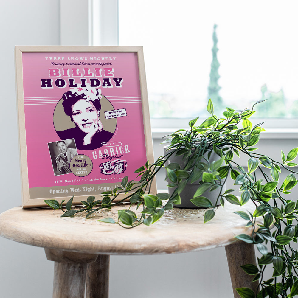 Billy Holiday Poster, 8x10 - Billie Holiday Wall Art - African American Wall Art - Vintage Concert Posters - Musician Gifts for Black Women - Black History Decor - Jazz Music Picture - Jazz Wall Art