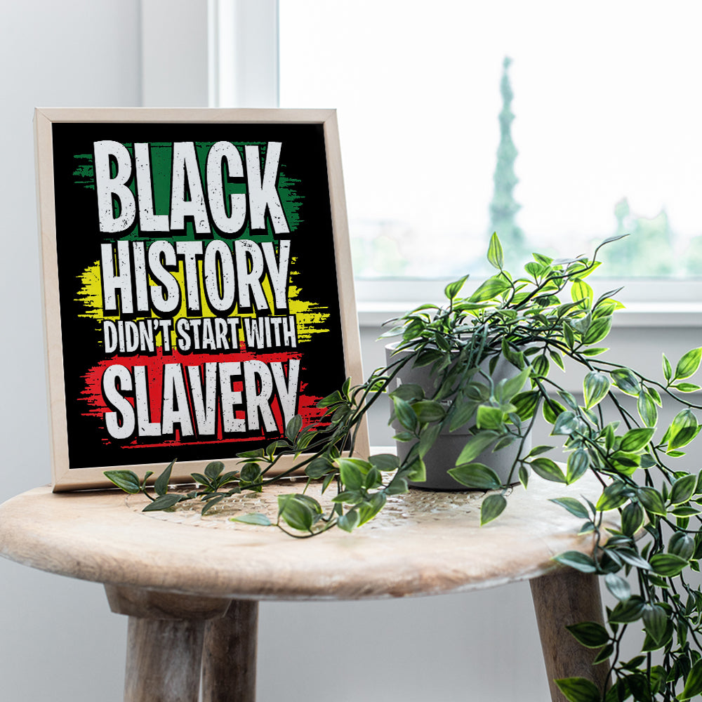 Black History - Black Art - African American Wall Art for Men, Women - African American Gifts - Black Pride - Black Culture - Afro American Flag Home Decor - Black Power Poster 8x10 - Juneteenth