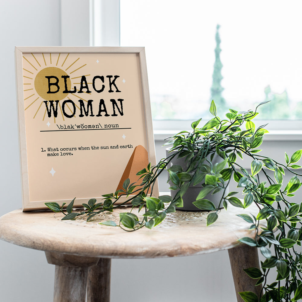 Black Women, African American Women Wall Decor - Black Woman - Minimalist Boho Wall Art - Uplifting Inspirational Decoration - Inspiring Positive Quotes Posters - Encouragement Gifts for Girls, Teens