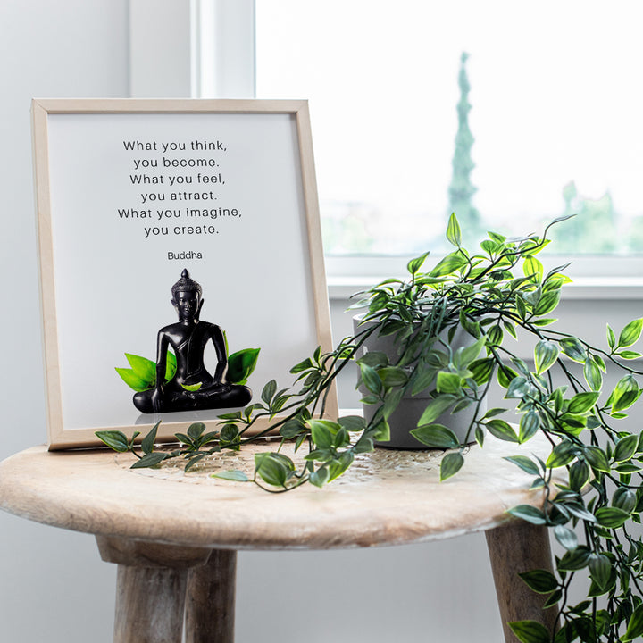 Buddha Quotes Wall Decor - Inspirational Quote Wall Art - Zen Meditation Decor - Buddha Statue Wall Art - Spiritual Gifts for Women, Men - New Age Spa Room Decor - Yoga Wall Art - Buddhism Buddhist