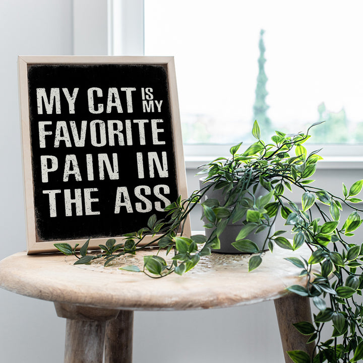 Cute Cat Signs Home Decor - Cat Dad - Cat Decor funny Saying Room Decor - Black cat Stuff Wall Decor - Cat Decorations funny Quotes - Funny Cat Poster 8x10 - Cat Themed Gifts, Cat Mom, Cat Lady