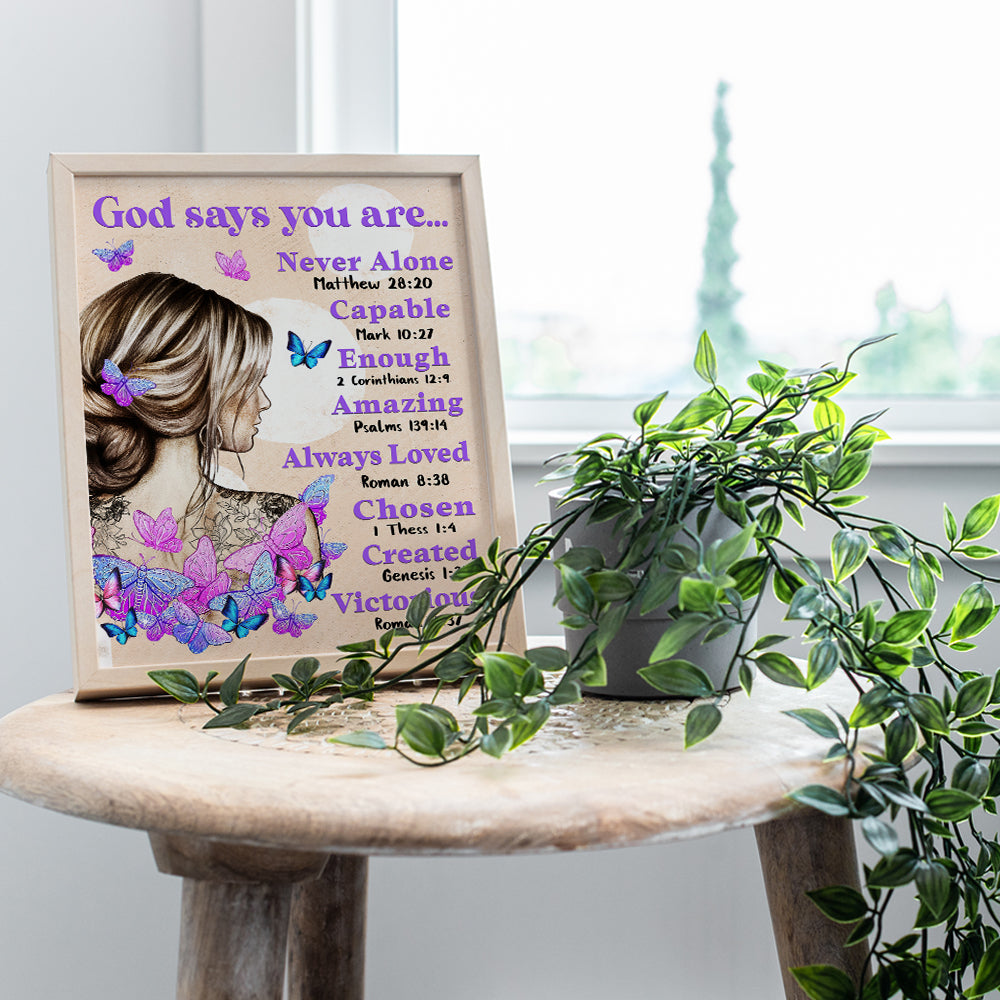 Bible Verse Christian Gifts for Women - Inspiration spiritual Religious Wall Decor - Scripture Wall Art - Boho-chic positive Affirmations Motivational poster - Girls Bedroom Decor Teen Room Decor