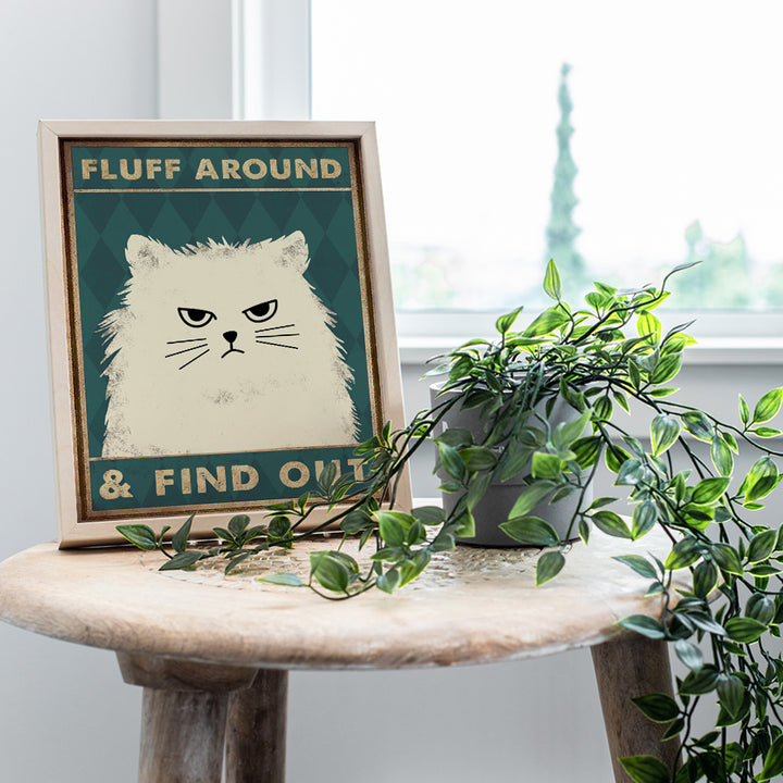 Cute Cat Stuff funny Quotes - Sarcastic Cat Wall Art - Cat Mom funny Wall Decor - Cat Poster funny Sayings - Kitty Cat Wall Decor - funny Cat Gifts for Women, Cat Dad - Cat Themed funny Wall Art