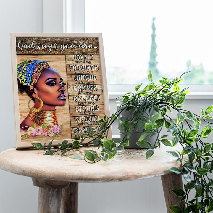 Black Girl Inspirational Wall Decor - Bible Verse Wall Decor for Women, Girls - African American Wall Art Religious Decor - God Quotes Positive Sayings Christian Gifts - Motivational Scripture Decor