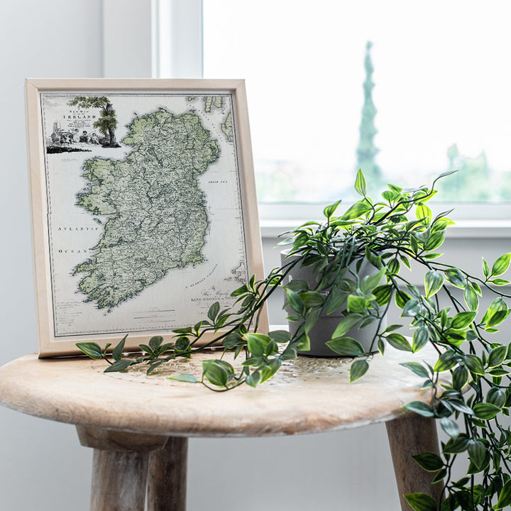 Vintage Map of Ireland - Irish Home Decor - Irish Gifts - Irish Wall Art - Antique Retro Style Irish Wall Decor - Celtic Wall Decor Poster Print