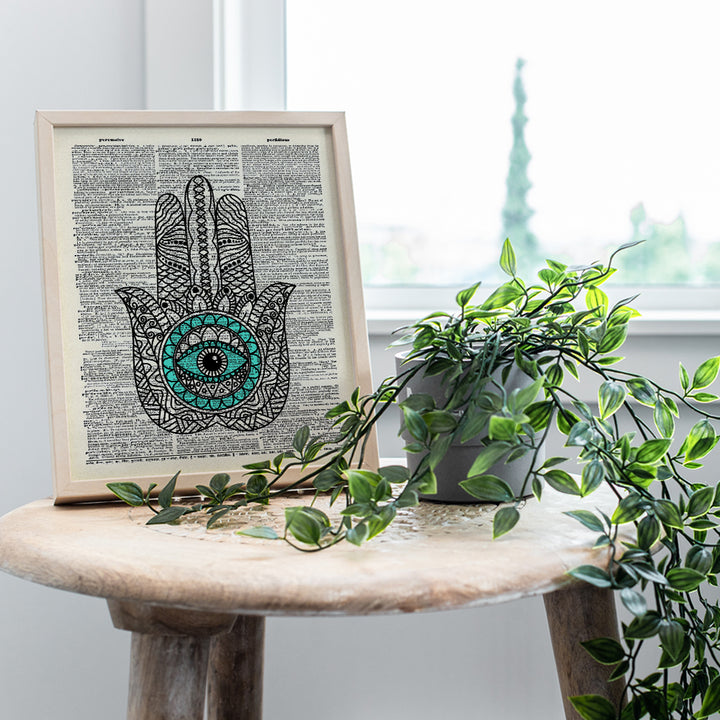 Evil Eye - Hamsa Wall Decor - Hamsa Hand - Hand of Fatima - Spa Wall Decor - Hindu, Buddhism, Zen Decor - Meditation Decor - Jewish, Spa Wall Decor - Yoga Wall Art - Spiritual Gifts