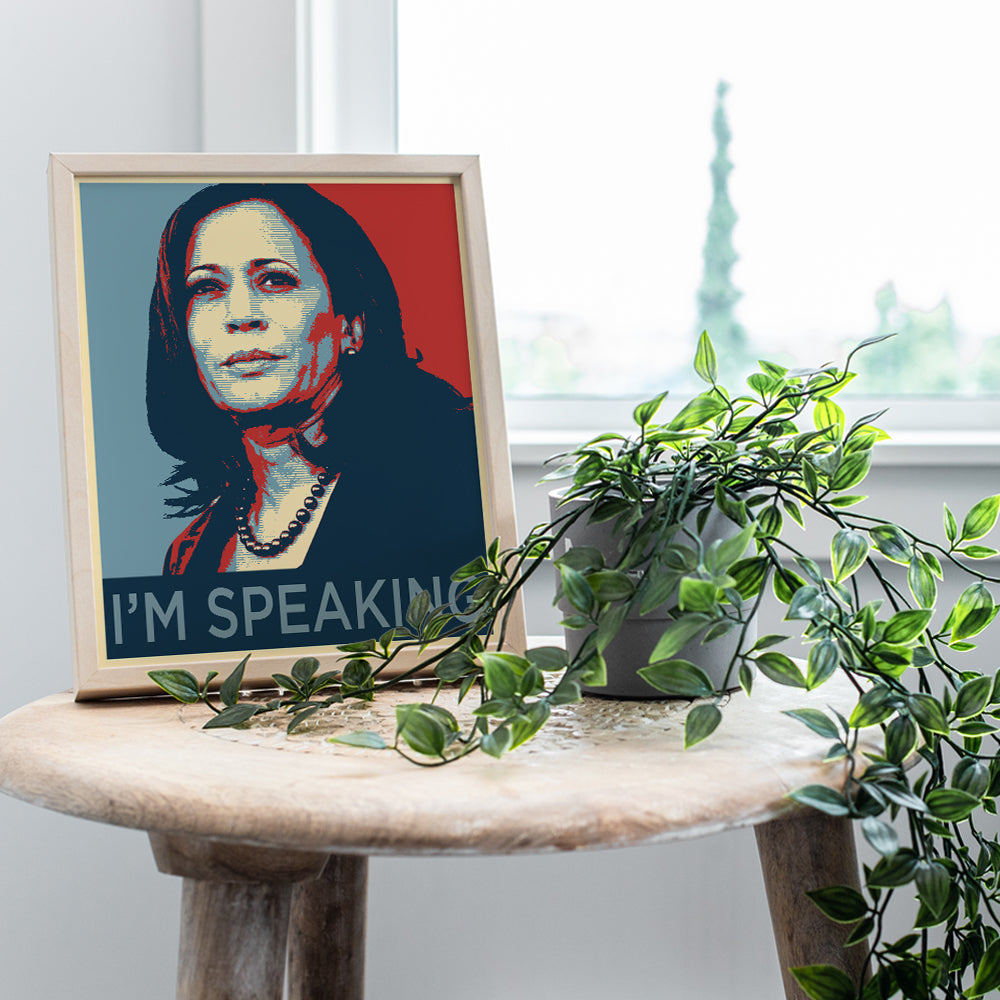 Kamala Harris Poster 8x10 - Inspirational Wall Art - Motivational Decor - Afro African American Women, Girls - Madam Vice President - Classroom Decor - Black Art - Feminist Wall Decor -Patriotic Gifts