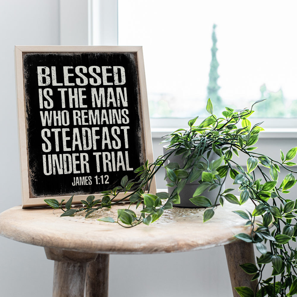 Christian Gifts for Men - Blessed Wall Decor - Masculine Christianity - Religious Gifts for Men - Bible Verse Wall Art - Scripture Wall Art - Inspirational God Wall Decor - Catholic Gifts for Men