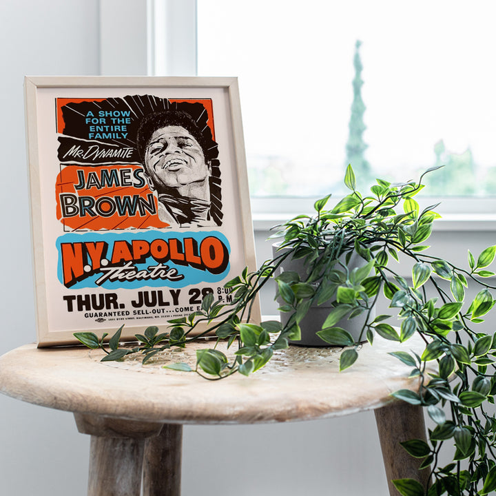 James Brown Poster - Soul Music - African American Wall Art - Black History - Black Culture - Famous African American Women Wall Decor - Black Music - Vintage Concert Posters - Afro Wall Art