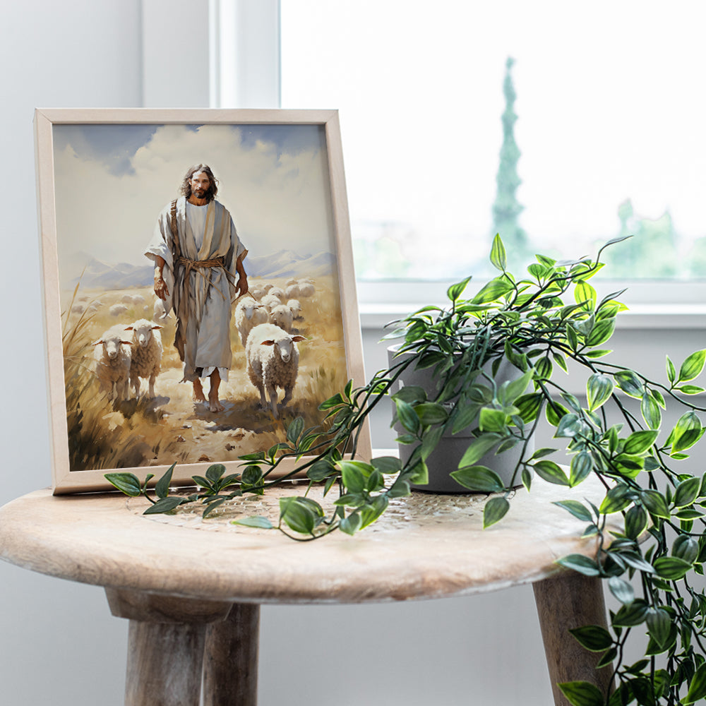 Jesus Christ spiritual Christian art - Religious Wall Decor - Catholic Gifts, Pastor Appreciation Gifts - Christian Faith Wall Decor, Lamb of God Wall Decor - Christian Living room Decor, Church Decor