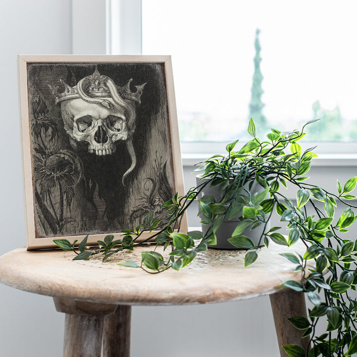 Gothic Wall Art & Decor - Goth Room Decor - Pagan Gifts - Wicca Wiccan Witchcraft Supplies - Creepy Scary Living Room Decorations - Medieval Midevil Decor - Spooky Skull Wall Decor Poster 8x10Unframed