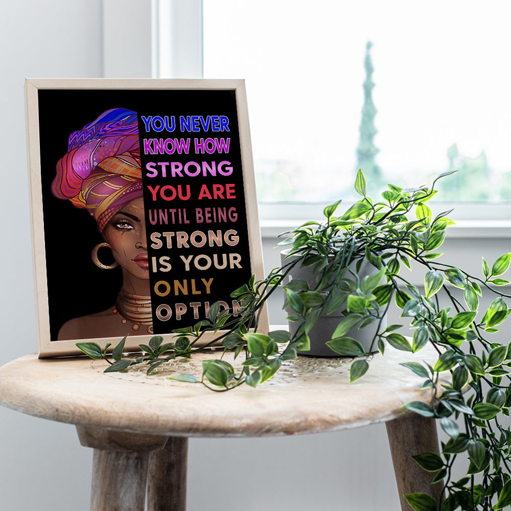 Inspirational African American Wall Art & Decor - African American Women - Motivational poster for Black Girls Teens Bedroom Living room - Encouragement Gifts for Women - Positive Quotes Wall Art