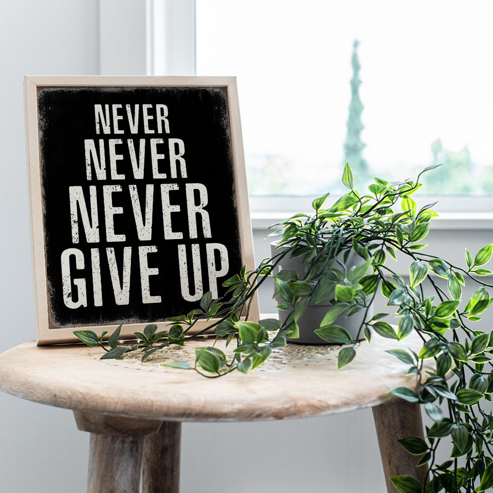 Office Wall Art - Home Office Wall Decor - Motivational Posters, 8x10 - Positive Quotes Wall Decor - Inspirational Gifts for Men - Never Give Up Wall Decor - Entrepreneur Wall Art - Office Decorations