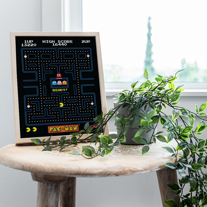 Pacman Arcade Game Poster - 8x10 Pac Man Wall Decor - Cool Unique Gift for Boys, Men, Gamer, Video Game, Arcade Games, Xbox, Nintendo, Gaming Fan - Game Room Decor