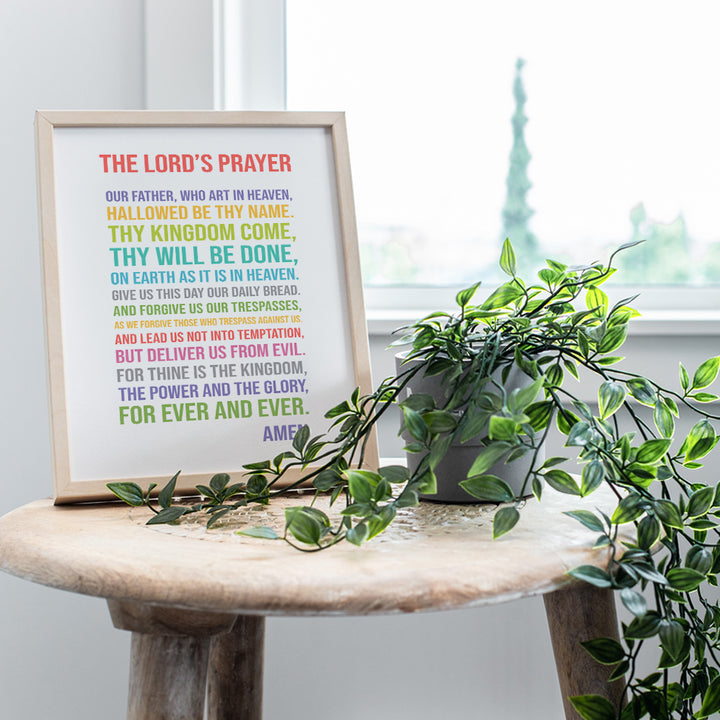 Lords Prayer Wall Art - Catholic Gifts - Christian Gifts for Women, Men, Kids - Religious Wall Decor - Bible Verse Wall Art - God Wall Decor - Christian Wall Art - Blessed Wall Decor - Bible Study