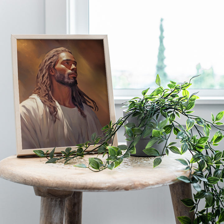 Jesus Christ Black Art - African Americans Wall Art - Christian Wall Art & Decor - Religious Wall Decor - Inspirational inspiring spiritual Christian Gifts for Black women, Men - Jesus Wall Decor