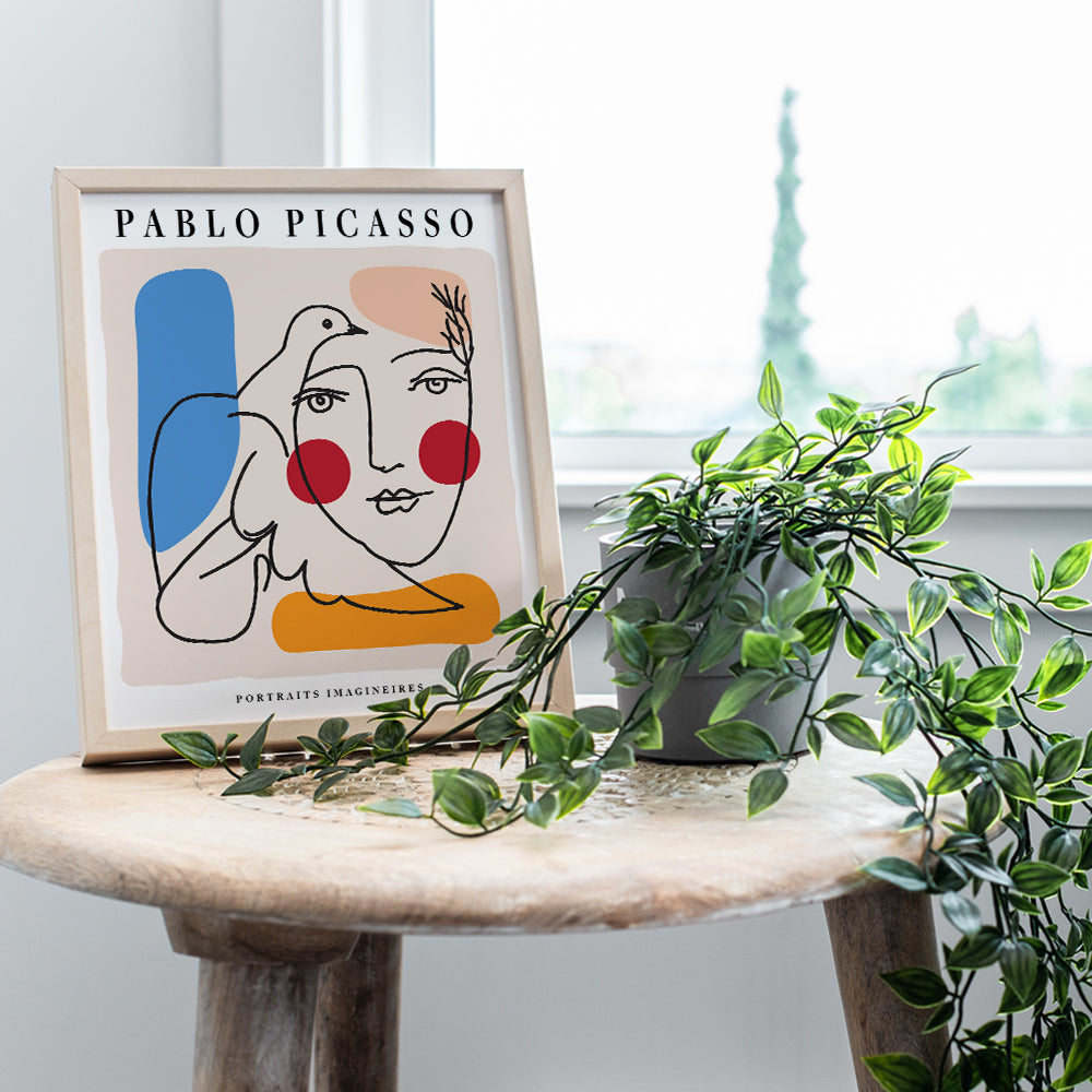 Pablo Picasso Wall Art & Decor Poster - 8x10 Abstract Mid Century Modern Contemporary Wall Art - Minimalist Museum Poster - Gallery Wall Art - Dove of Peace Picture - Living Room, Bedroom, Home Office