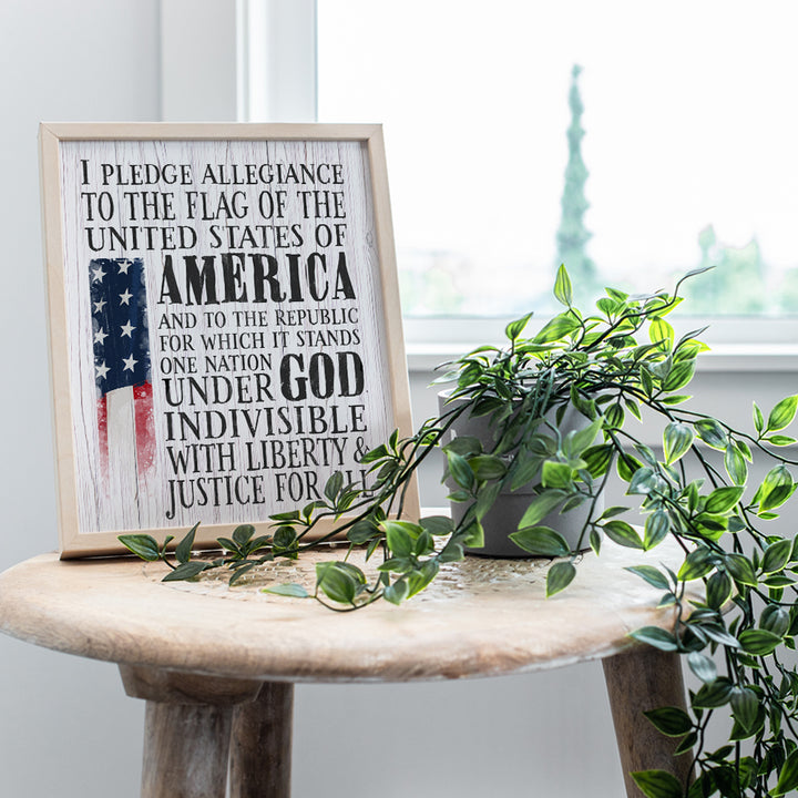 Patriotic Decor - American Flag Wall Decor - Gift for US Military Veterans, Republicans, Conservatives - Sign Plaque for Home Office, Living Room - 8x10 Rustic Wall Art Poster Print - Unframed