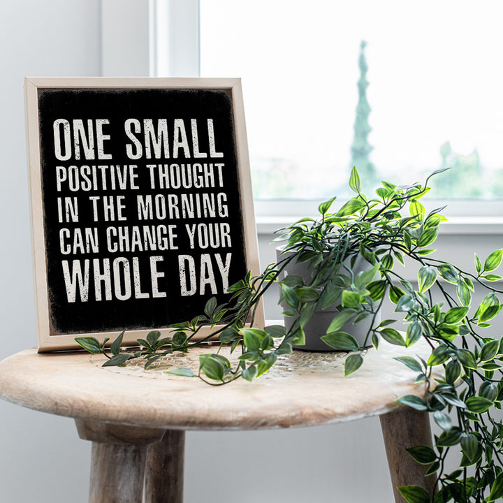 Farmhouse Style Black Office Decor - Positive Quotes Posters - Inspirational Wall Decor - Good Morning Motivational Wall Art & Decor - Personal Growth Man cave Home Decor - Rustic Bathroom Sign