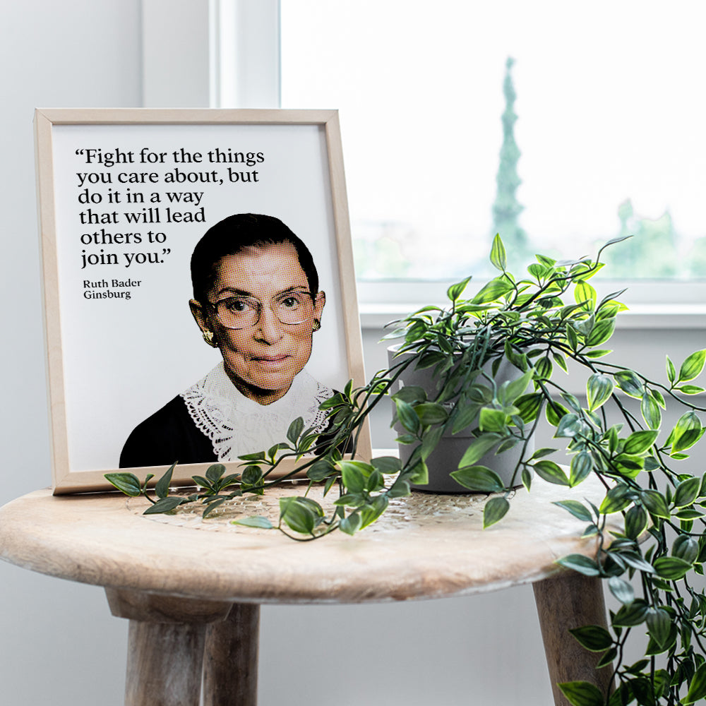 Ruth Bader Ginsburg Wall Art - RBG Famous Quote Motivational Dictionary Home Decor, Room Decoration for Office, Bedroom - Inspirational Gift for Women, Attorney, Lawyer, Liberal Feminist