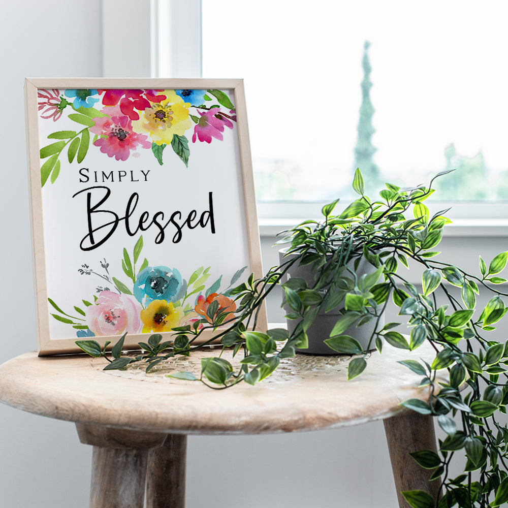 Blessed Sign - Blessed Wall Decor - Christian Wall Art - Blessed Wall Art - Religious Gifts for Women - Catholic Gifts - Scripture Wall Decor - Bible Verse Wall Art - God Wall Decor