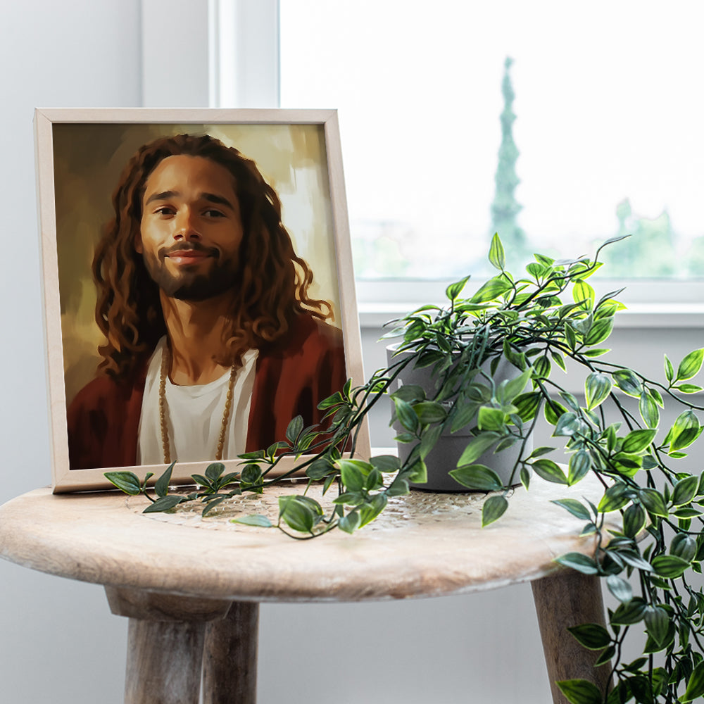 Jesus Christ Wall Art & Decor - Hispanic Christian Home Decor - Religious African American Wall Art - Latino Heritage - African Americans Black Jesus - Christian Gift - God Wall Decor Poster 8x10