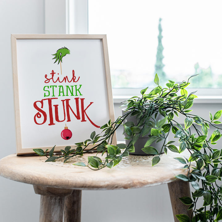 Stink Stank Stunk - Christmas Decorations w/Ornament - Funny Christmas Decorations for Kids - Holiday Decorations Home Decor - Xmas Decorations - Cute Christmas Poster - Christmas Wall Art