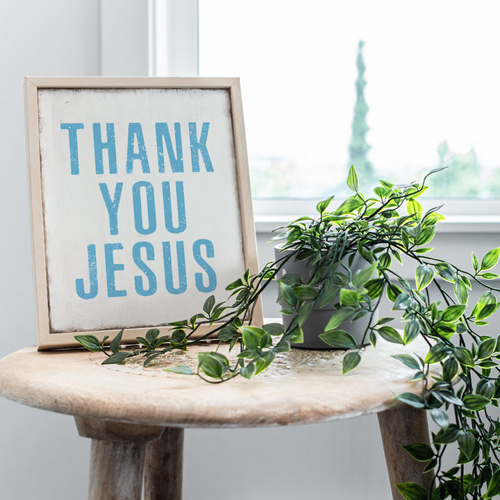 Christian Wall Art & Decor - Religious Wall Decor - Jesus Wall Art - Thankful Wall Decor - Grateful Wall Decor Poster - Blue spiritual Gifts for Women - God Wall Decor - Faith Wall Decor 8x10 Unframed