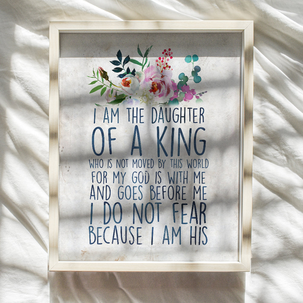 Christian Scripture Poster - Inspirational Bible Verse Wall Art for Girls Room - Religious Wall Decor - spiritual Daughter Gifts - Christian Art for Women - Bible Verses Wall Decor UNFRAMED