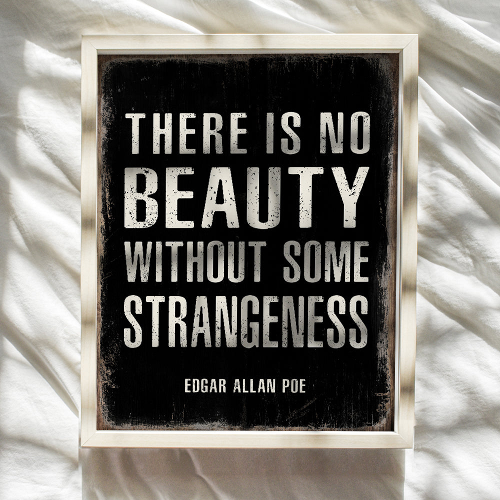 Edgar Allan Poe Gothic art - Goth Wall Decor - Eclectic Aesthetic Decor - Typography Wall Art - Funny Quotes Poster - Gothic Home Decor Picture for Living Room, Bedroom, Office, Apartment