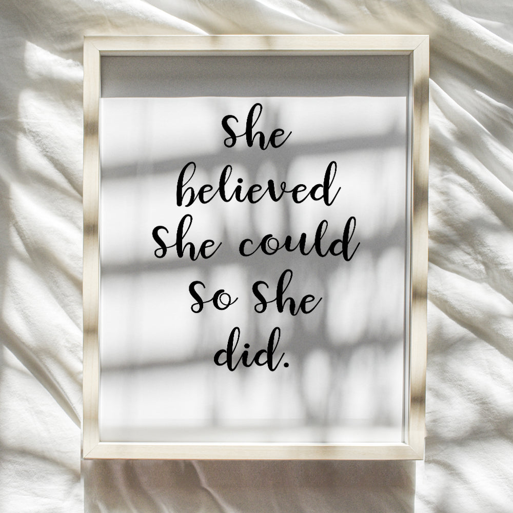 Motivational Wall Art Inspiring Gifts - Inspirational Gifts for Women - positive Quotes Wall Decor - Empowered Women - Inspirational, Motivational poster - Typography Wall Art - Women's