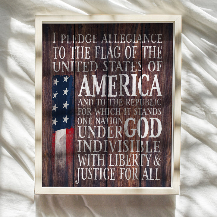 American Flag Wall Decor - United States Air force, Navy, Armed forces Tribute - Veteran Day Gift - American Art Decor - Patriotic Wall Decor for Office, Living Room - US Wall Art Poster Print