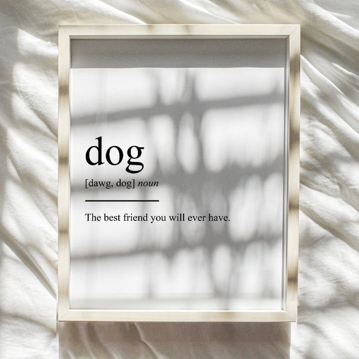 Dog Definition Funny Wall Art LARGE - Dog Wall Art - Typography Wall Art - Gift for Dog Owners - Funny Quotes, Funny Sayings - Dog Mom Gifts - Perfect Gift Idea for Pet Lovers - Dog Decor