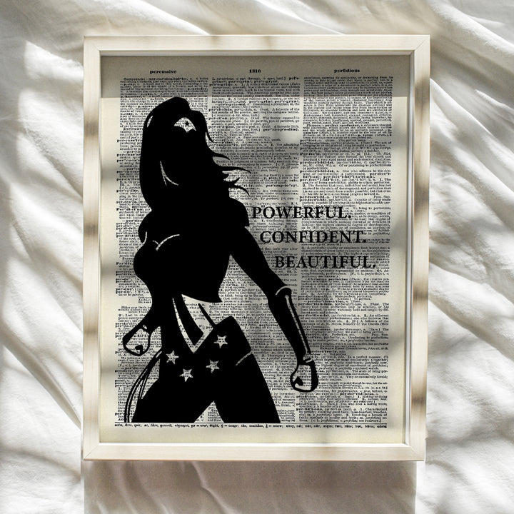 Powerful Woman Wall Art - Inspirational Decor for Girls Bedroom - Motivational poster - Girl Room Decoration - Gift for Women, Comic Book Fan - Motivational Art Print - Empowered Women