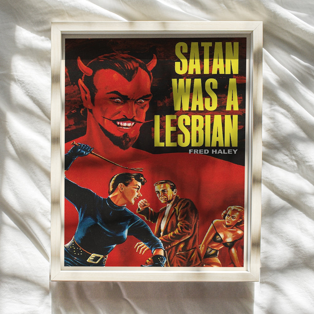 Vintage Lesbian Movie Poster - Funny Retro Wall Art Print for Queer LGBTQ Women - Unique Lesbian Gifts for Girlfriend - Chic Vintage Style Decor - Eclectic Gay Women Lesbian Fiction Home Decor