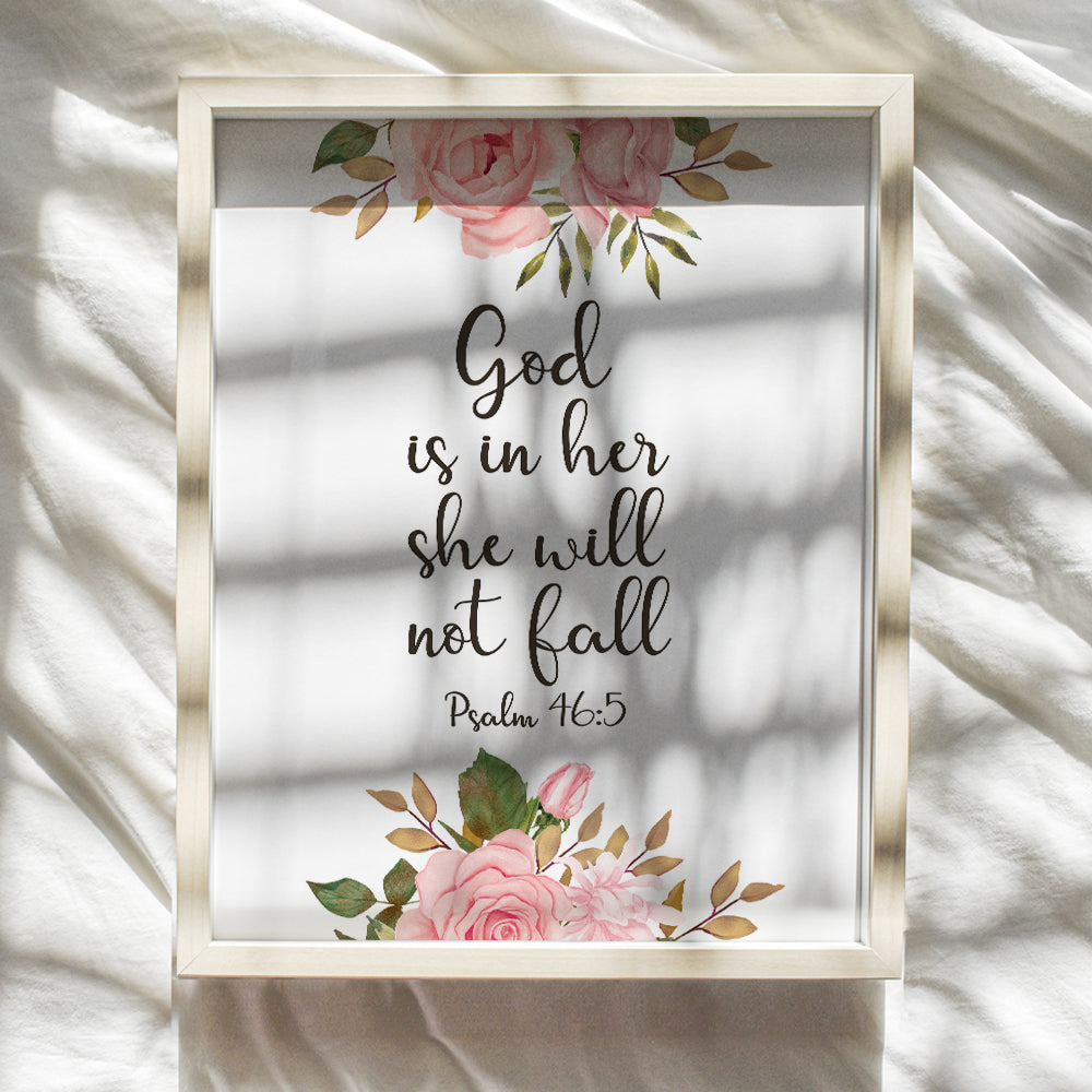 Christian Scripture Wall Art - Inspirational Bible Verse Wall Decor - Religious Christian Wall Art - positive Quotes Motivational poster - Gift for Women - Psalm 46 - Christian Home Decor