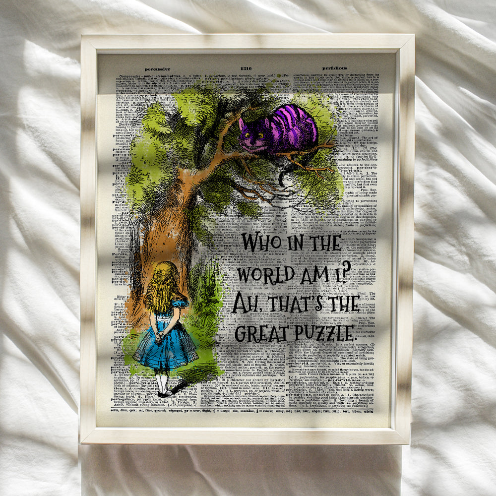 Alice in Wonderland Quotes Wall Art - Retro Vintage Poster Print for Nursery, Baby, Kids Room - Inspirational Gift - positive affirmation, Motivational Sayings - Decorations for Girl, Boy