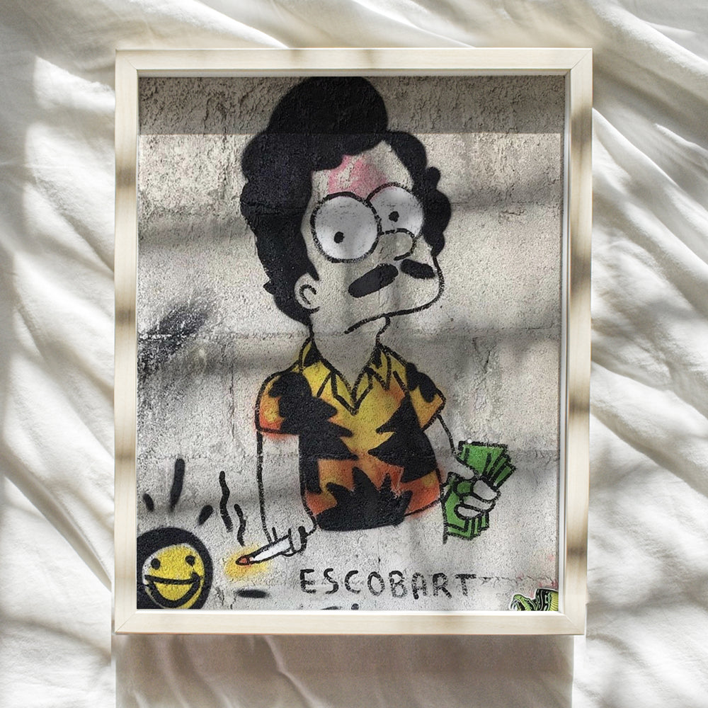 Gangster Graffiti Wall Art - Pablo Escobar Poster - Man cave Decor - Men Teens Boys Bedroom, Dorm Room Decor - Funny Gifts - Trendy Room decoration - Eclectic Indie Aesthetic Graffiti Art