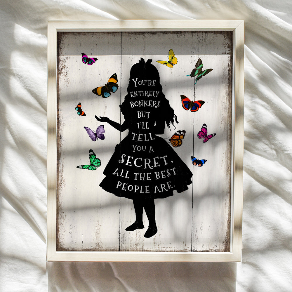 Alice Wonderland Home Decor - Vintage Wall Art Decoration Poster - Girls Bedroom, Living Room, Office - 8x10 UNFRAMED Print