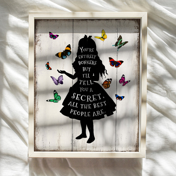 Alice Wonderland Home Decor - Vintage Wall Art Decoration Poster - Girls Bedroom, Living Room, Office - 8x10 UNFRAMED Print