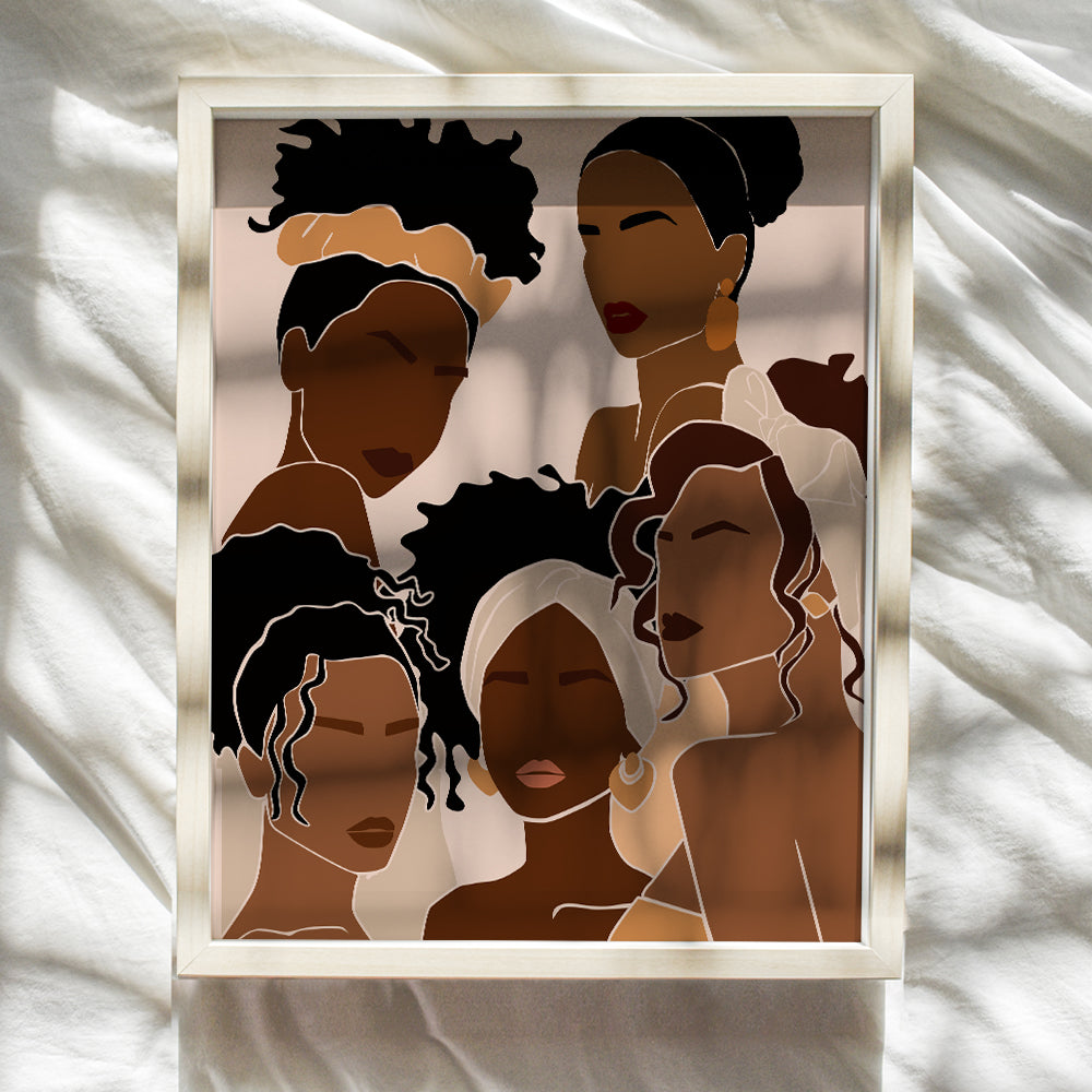 Black African American Wall Art & Decor - Black Wall Art - African American Women Wall Art - Black Women Gifts - African Wall Art - Black Culture - Latina - Hispanic - Afro Wall Art