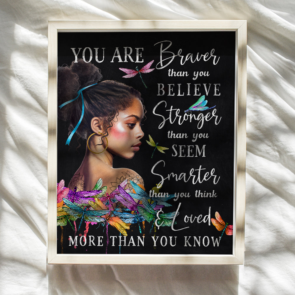 Inspirational African American Girl Art - Black Girl Magic Wall Art - Positive Quotes Motivational poster - African American Women Bedroom Decor - African Americans - Boho-chic African American Art