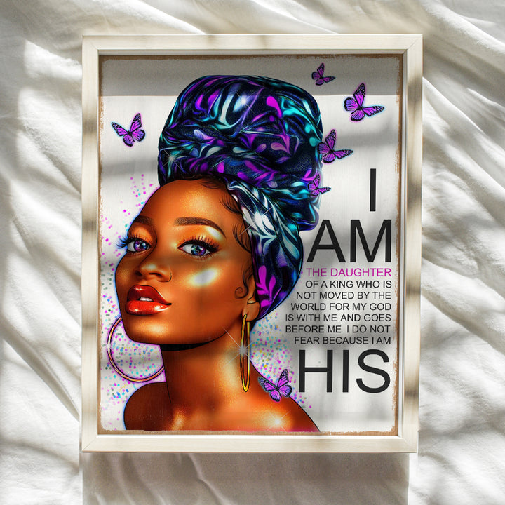 spiritual African American Wall Art - Scripture Motivational poster Bible Verse Wall Art - Religious Wall Decor - Christian Gifts for Black women, Girl - Women's empowerment Inspiration God Wall Decor