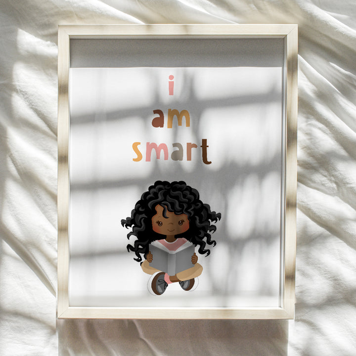 African American Girl - African American Wall Decor - Black Wall Art - Inspirational Quotes - Little Girls Bedroom Wall Decor - Positive Affirmations Wall Decor - Cute Baby Nursery Decoration