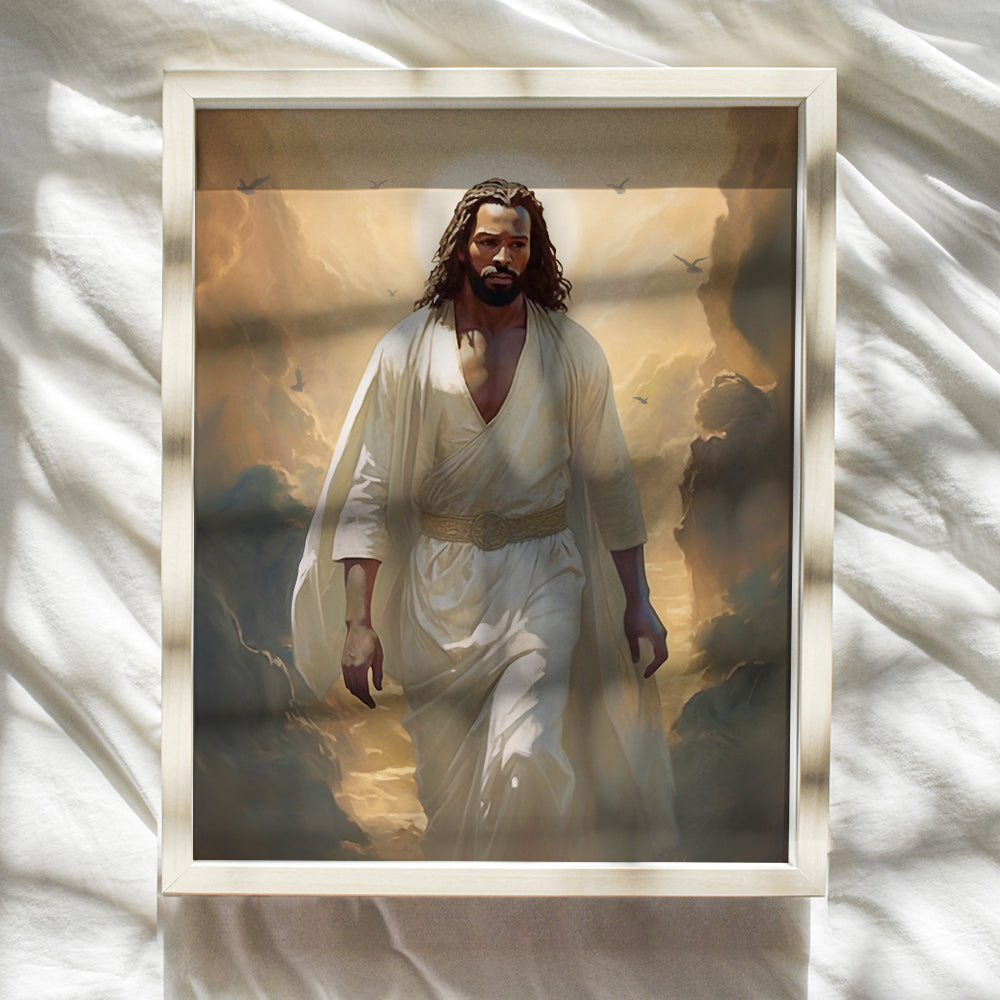 Jesus Wall Art for African Americans - Jesus Christ Poster - Inspiration Christian Wall Art & Decor for Black women, Black Men - Black pride African American Art - Black Art - Religious God Wall Decor