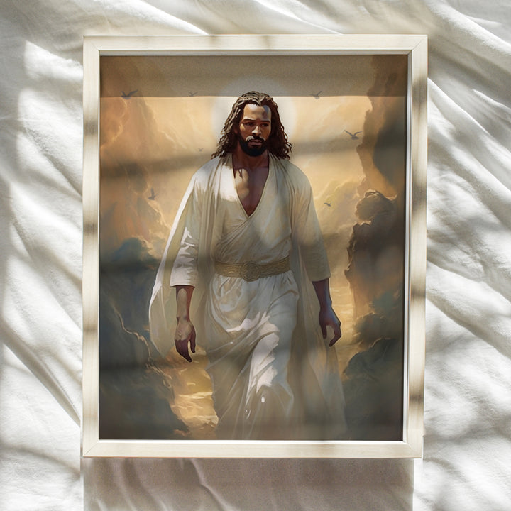 Jesus Wall Art for African Americans - Jesus Christ Poster - Inspiration Christian Wall Art & Decor for Black women, Black Men - Black pride African American Art - Black Art - Religious God Wall Decor